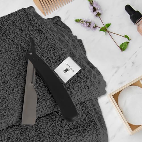 16x27 Pack of 24 Dark Grey Cotton Spa Towels - Highly Absorbent Hand & Gym Towels