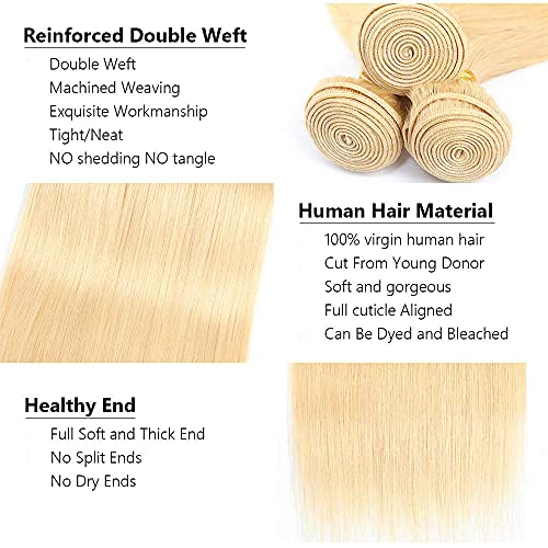 Aonbamds Blonde Straight Hair Extensions 26 Inch Bundle Set - Variation of THIS listing
