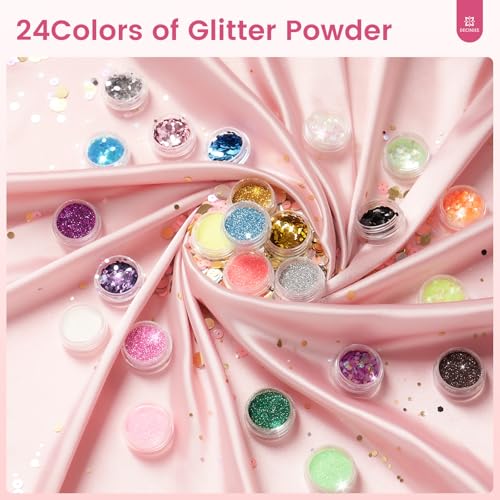 Brown Acrylic Nails Kit with Silicone Practice Hand for Beginners DIY Salon