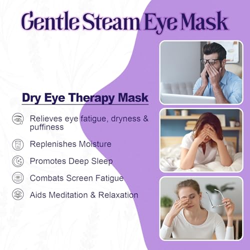 Steam Eye Mask, Heated Eye Mask For Sleep & Dry Eye Relief, Stye Eye Treatment, Warm Compress, Spa, Travel Essentials & Relaxation Disposable Eye Mask, Lavender 18 Pack