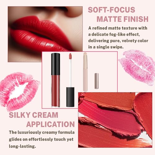 Beryse Lip Stain Oil, Lassi Staining Lip Oil, 12 Colors Cream Texture Lipstick Long-Lasting Waterproof & Moisturizing, Liquid Lip Gloss Set for Women (#5)