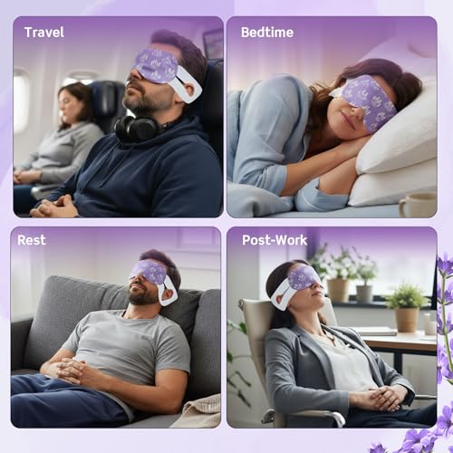 Croloose Lavender 50 Pcs Steam Eye Masks for Relaxation & Dry Eyes Self Heated