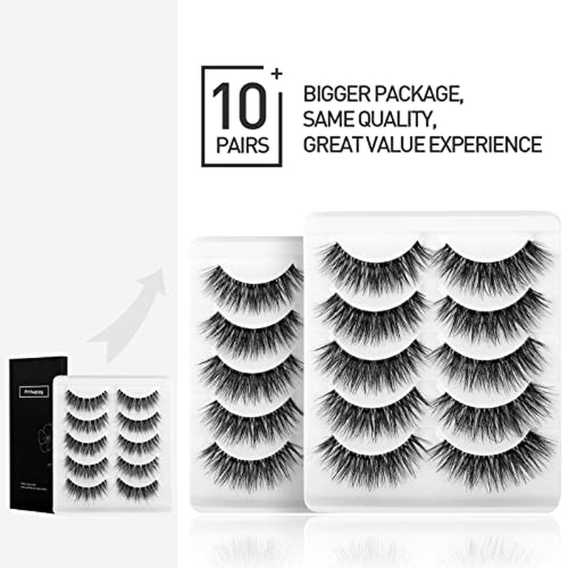Eyelashes Lashes False Eyelashes Natural Eyelashes Wispy Lashes Mink Lashes False Eyelashes Natural 10 Pairs Frihappy Lashes DW8