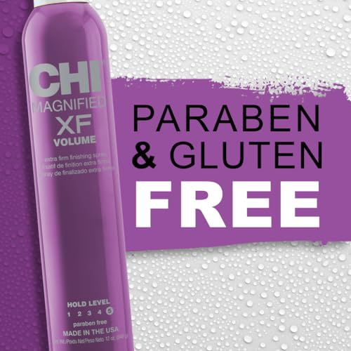CHI Magnified Volume XF Finishing Hair Spray - Extra Firm Hold, 12 Oz (Pack of 1) - Humidity Resistant, Volumizing Spray