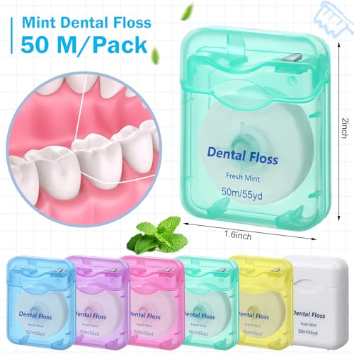 60 Pcs Travel Dental Floss Bulk Mint Flavor Multicolor 0.02 Foot