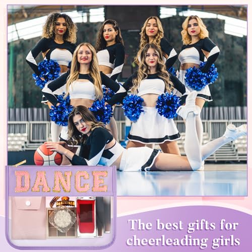 Aliceset Candy Color Dance Chenille Letter Cosmetic & Snack Bags - Waterproof PVC Portable Organizer, 6 Pack