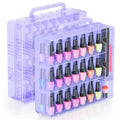Beloving 2-Pack Purple Nail Polish Organizer Case - Holds 48 Bottles with Adjustable Dividers