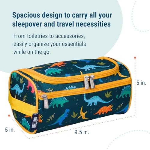 Wildkin Kids Toiletry Bag for Boys and Girls - Jurassic Dinosaurs Travel Organizer