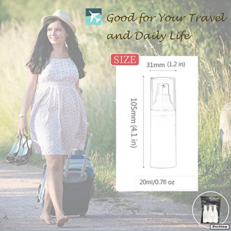 3pcs 20ml Sterile Airless Pump Bottle with Funnel Easy to Carry and Fill Matte Lotion Bottles For Travel