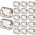 Baseball Themed Clear Makeup Bags Bulk 24 Pack Waterproof Cosmetic Pouches with Zipper - Sports Gift Set