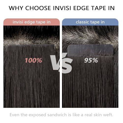 COOKAYU Invisi Edge Hair Extension Tape in Natural Black 14 Inch 30g