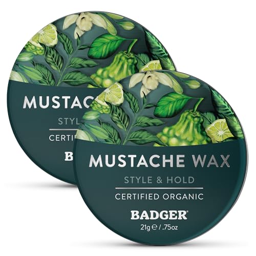 Organic Mustache & Beard Wax - Medium Hold, 0.75 oz, 2-Pack