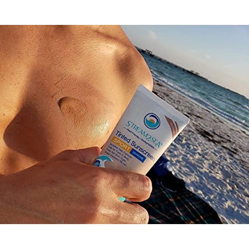 STREAM 2 SEA SPF 20 Tinted Mineral Sunscreen and Squalane Oil for for Moisturized Skin and Hair with Vitamin E - Natural Protection and Hydration for Skin - Reef Safe and Paraben Free.