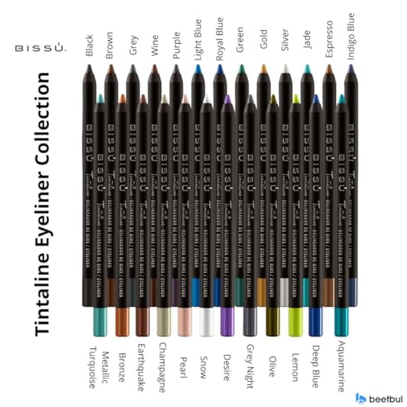 Biss? Tintaline Eyeliner - 25 Vivid Colors, High-Coverage, Long-Lasting & Smudge-Proof (Brown)