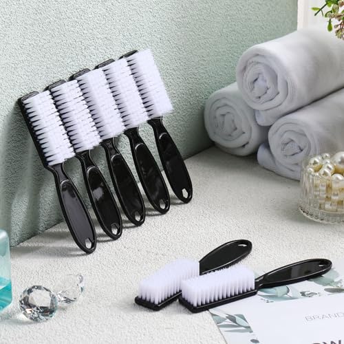 Patelai 100 Pieces Black Handle Grip Nail Brushes for Cleaning Nails & Toes
