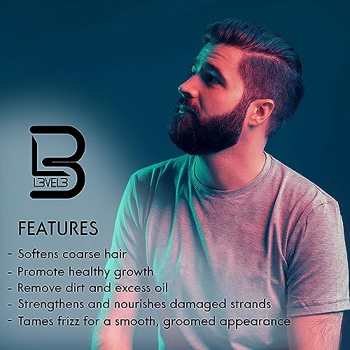 L3 Level 3 Beard Shampoo - Nourishing & Softening for Men - 5 Fl Oz Pack of 2