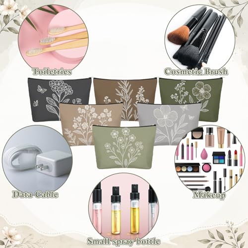 Sweetude 48 Pcs Vintage Boho Flower Makeup Bags Bulk - Style 12