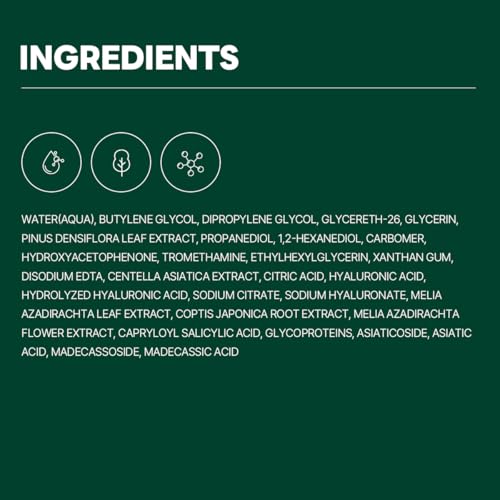 ROUND LAB Pine Cica Ampoule - Hydrating Skin Barrier Serum with Hyaluronic Acid