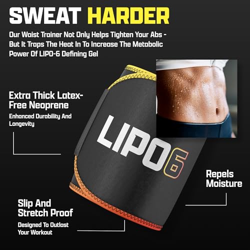Waist Trimmer Belt with Sweat Enhancing Cream - Thermogenic & Skin Firming Slimming Bundle for Women & Men