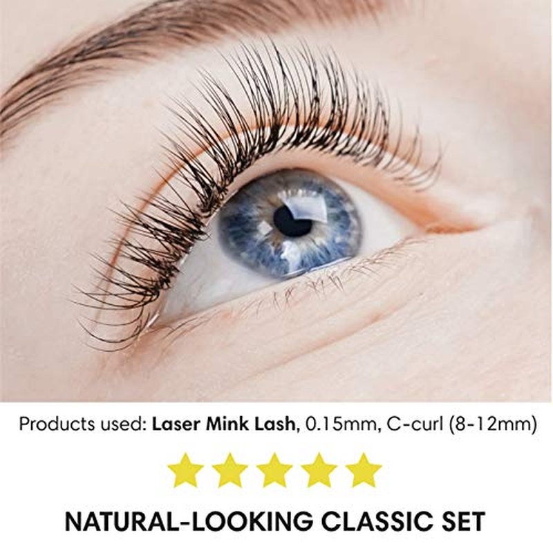 BL Laser Mink Classic Synthetic Lashes, 0.15 Thickness, D Curl 9mm, Natural Semi Permanent Eyelashes, Longer-lasting Eyelash Extension Supplies