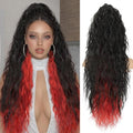 30-Inch Curly Ponytail Extension with Claw Clip - Natural Look, Black and Red