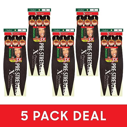 Pre-Stretched Braiding Hair 42" 3X - Medium Brown 4, 5 Pack