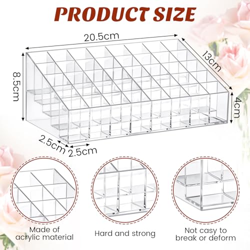 4 Pieces Lipstick Organizer Set - 40 Slot Clear Acrylic Lip Gloss Holders - Vanity Storage