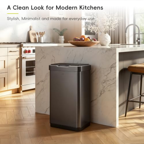 Touchless Motion Sensor Trash Can 13.2 Gal Stainless Steel Kitchen Waste Bin