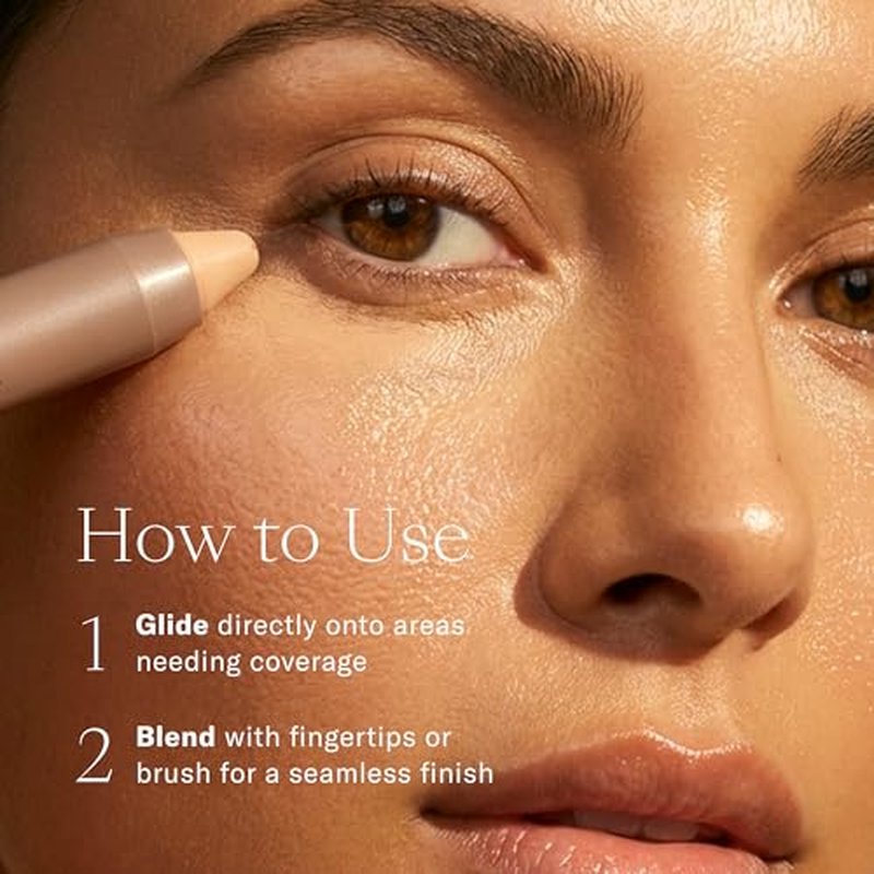 Josie Maran Argan Cream Concealer Crayon - Blemish & Under Eye Concealer Stick - Hydrating Luminous Finish with Buildable Coverage - Non-Comedogenic, Creaseless & Non-Cakey Formula - Dark 1 (0.1 oz)