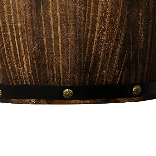 2 Pack Wood Wine Barrel Wall Sconce Light Fixture - Antique Nautical Decor