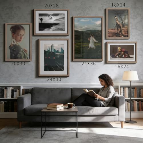 Walnut 20x30 Poster Frame - 5 Pack Solid Wood Wall Picture Frames