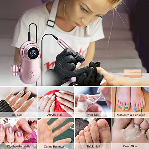 Professional Rechargeable Nail Drill Machine 35000 RPM with 11 Drill Bits