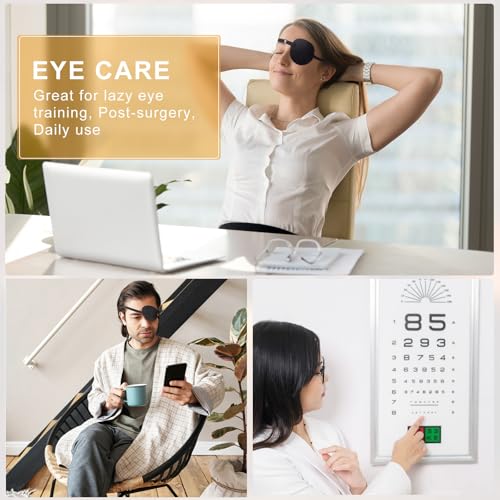 Pirate Eye Patches for Adults - Black, Adjustable, 54 Pieces Set
