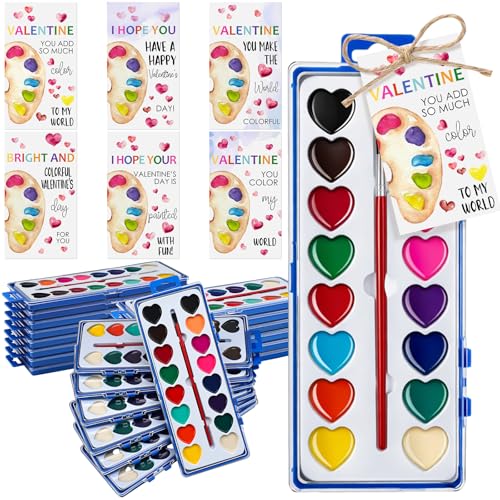 Tinlade Clear Heart Watercolor Paint Set - Valentine's Day Gift 12-Piece Variation of THIS listing