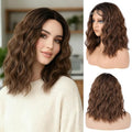 Wavy Synthetic Wig for Women - 16 Inch Chestnut Brown, Heat Resistant, Adjustable R4A/12X#