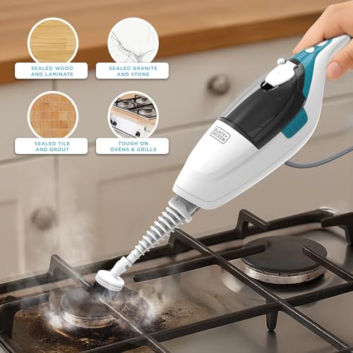2-in-1 Steam Mop & Handheld Steam Cleaner - White/Blue, 1500W, Fast Heat-Up, 13 Accessories