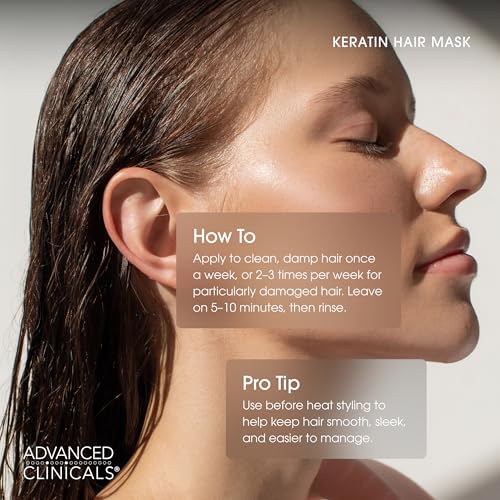 Keratin Hair Mask Treatment 12 Fl Oz Pack of 2 for Color-Treated, Dry & Frizzy Hair - Fortifying & Smoothing