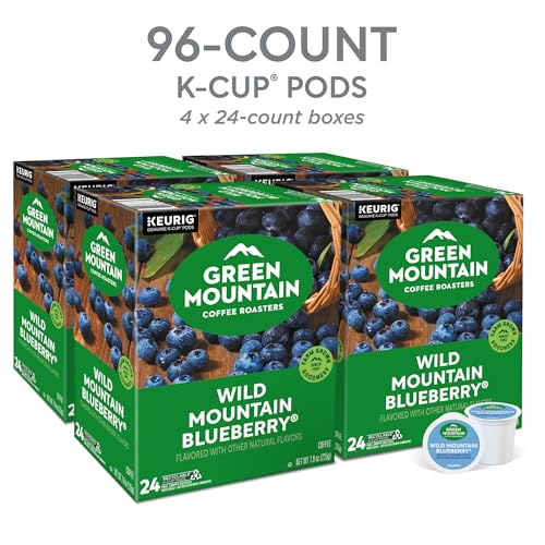 Wild Mountain Blueberry Light Roast Coffee K-Cup Pods - 96 Count, Single-Serve Compatible