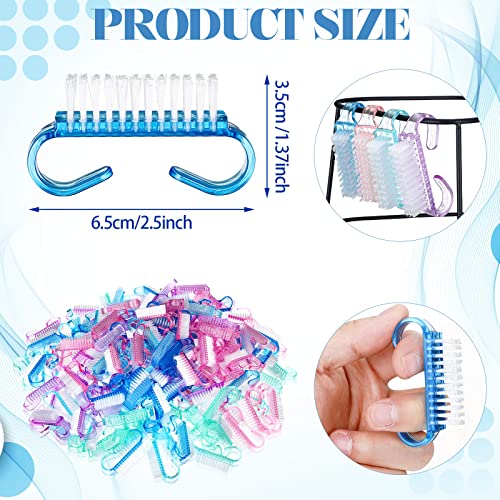 Bokon 400 Pcs Handle Grip Nail Brush Bulk Fingernail Scrub Brush for Toes and Nails Cleaner, Pedicure Scrubbing Tool Kit for Men and Women(Multicolor)