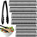 150 Pack Black Plastic Serving Tongs 9 Inch Disposable Kitchen Utensils