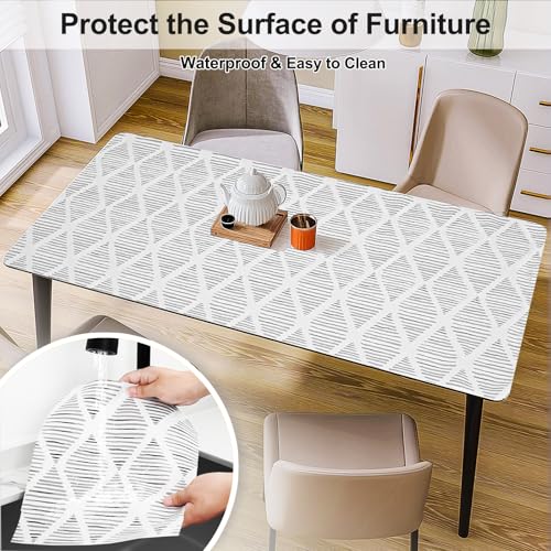 GTJ Non-Adhesive Drawer and Shelf Liner for Kitchen Cabinets, 23.6"W x 354"L, Square Stripes Pattern