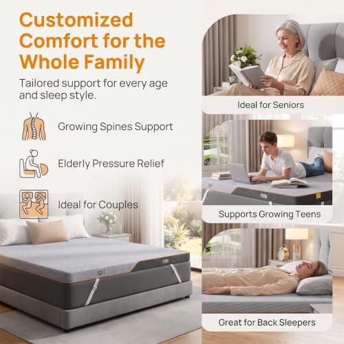 Amada 3-Inch Dual Firmness Queen Mattress Topper - Memory Foam, 60x80