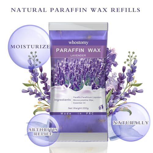 Paraffin Wax Refills, 12 PackParaffin Wax for Hands and Feet, Hot Melt Paraffin Wax Blocks for Paraffin Bath, Lavender Scent + Dry Flowers, Relieves Muscle Fatigue Nourishes Dry Skin
