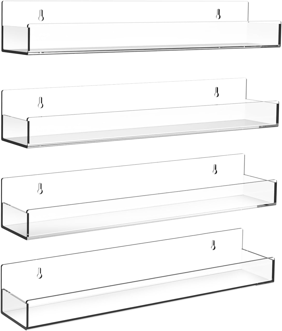 15-Inch Acrylic Nail Polish Shelf - Multi-Purpose Floating Rack for Beauty Salons & Retail