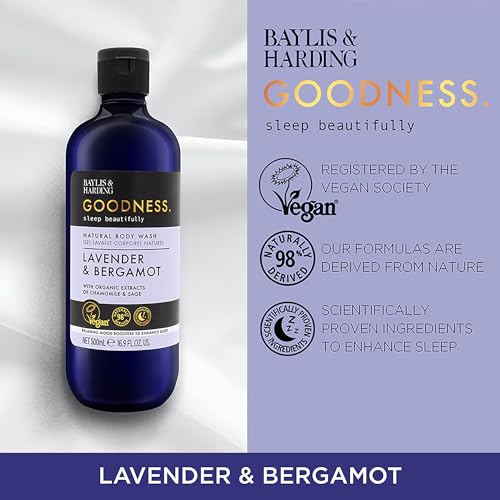 Baylis & Harding Goodness Sleep Lavender & Bergamot Body Wash 16.9 fl oz (4 pack)