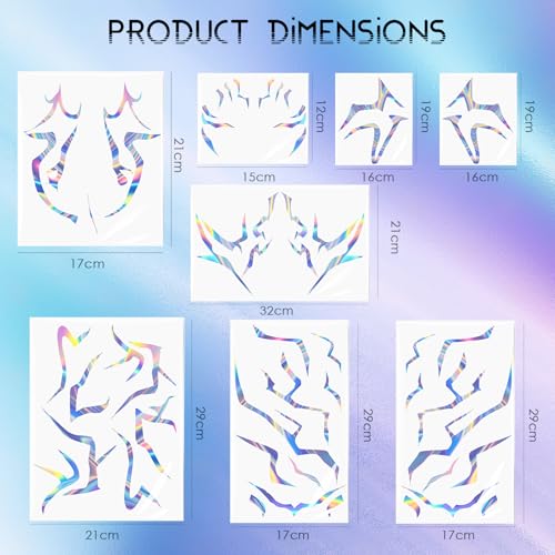 Demon Hunter Tattoos Anime Laser Tattoo Stickers Cosplay Tattoo Stickers 8pcs Stickers Temporary Tattoos for Cosplay and Costume Parties