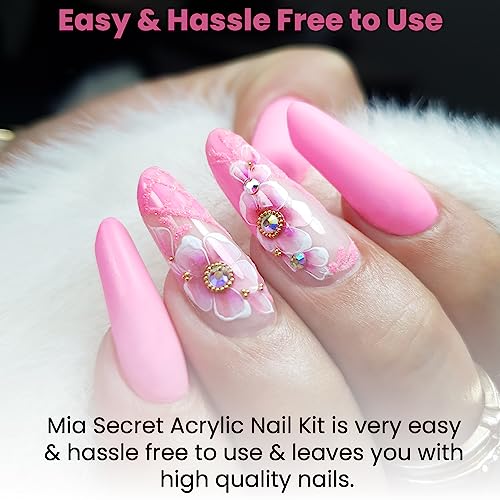 Pink Acrylic Nail Kit with Tips, Monomer, Powder, & Tools for Beginners