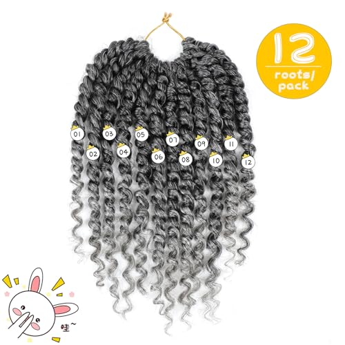 Fulcrum Passion Twist Crochet Hair 8 Inch - Tgray# - 8 Packs Prelooped for Black Women