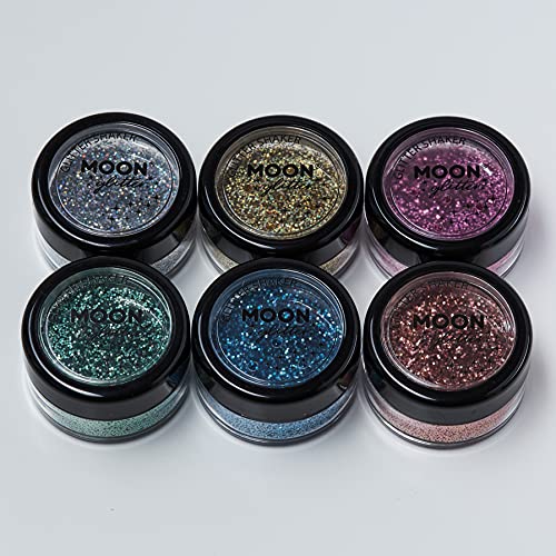 Holographic Glitter Shakers by Moon Glitter ? 100% Cosmetic Glitter for Face, Body, Nails, Hair and Lips - 0.17oz - Set of 8 colours