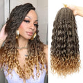 18 Inch Goddess Box Braids Crochet Hair for Black Women - T1B/27# - Pack of 7